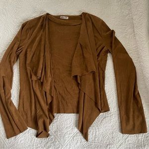 COPY - Soft Faux Suede Waterfall Collar Open Sweater/Jacket - Medium